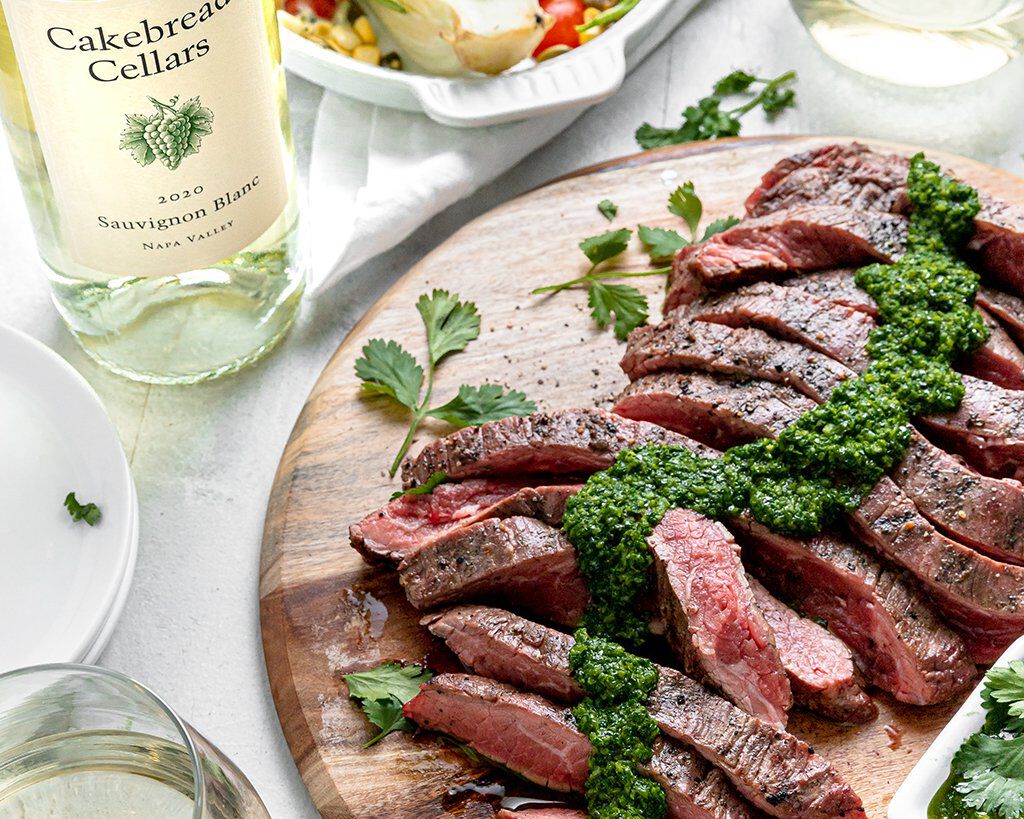 Grilled Flat Iron Steak with Chimichurri Sauce