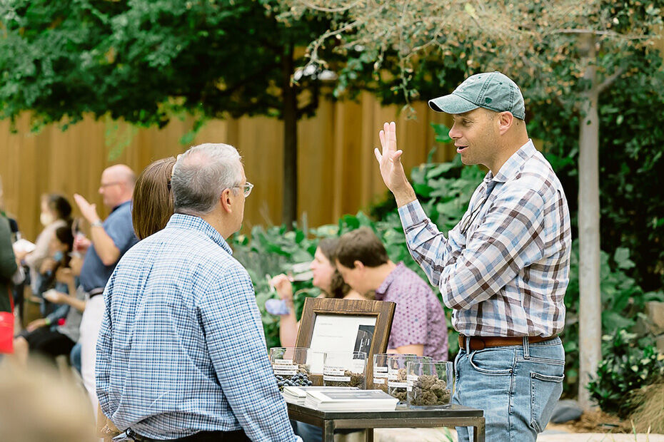 VP of Operations Aaron Fishleder leads a terroir discussion at Cabernet Day 2022