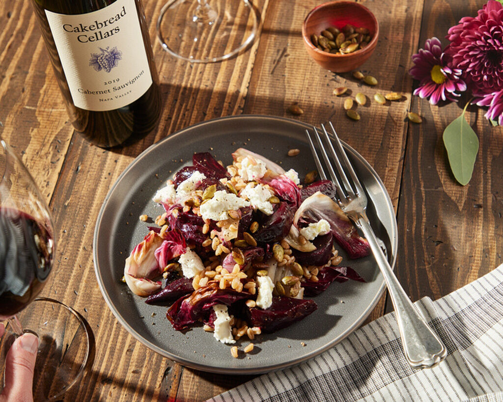 Roasted Beet, Radicchio, Farro &amp; Goat Cheese Salad