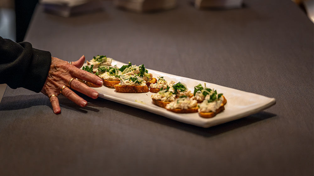 Crostini with Smoked Sturgeon Pate Pickled Fennel & Apple Salad 